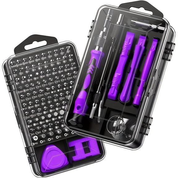 117/132/128Pcs Precision Screwdriver Set, Cr-V Steel Bits for Phones, Computers, Watches & Electronics Repair