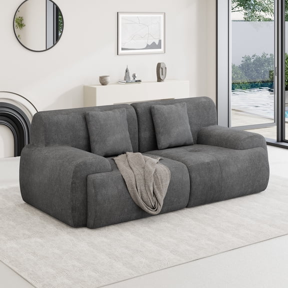 117.7" Modular Sectional Sofa,Mid-Century Modern 3-Seater Cloud Couch, for Living Room Bedroom,No Assembly Required