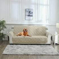 117*76 Inch Easy-Going Reversible Couch Cover for 3 Cushion Couch Sofa Cover for Dogs Water Resistant Furniture Protector Cover with Foam Sticks Elastic Straps for Pet Cat