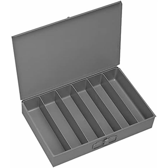 117-95 Gray Cold Rolled Steel Large Vertical Box, 18" Width x 3" Height x 12" Depth, 6 Compartment$$Tools