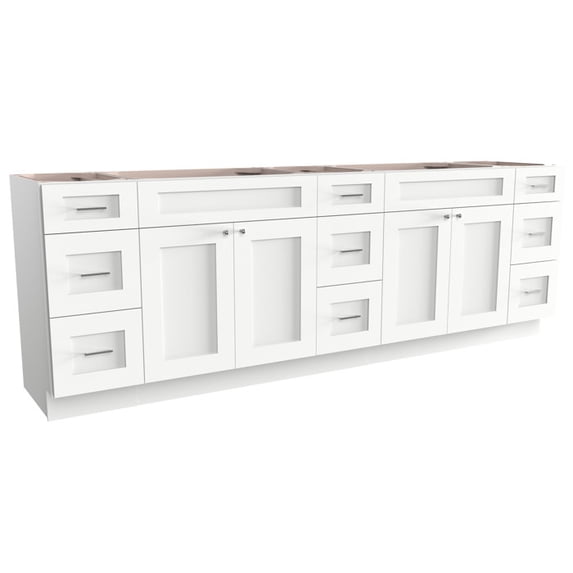 117'' Double Bathroom Vanity Base only in White
