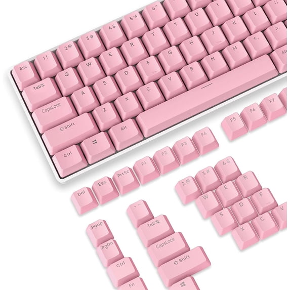 117 Key Custom PBT Keycap Set Double Shot OEM Profile for 61/68/87/98/100/104Key and Full Size Mechanical Keyboard DIY(Pink Square)