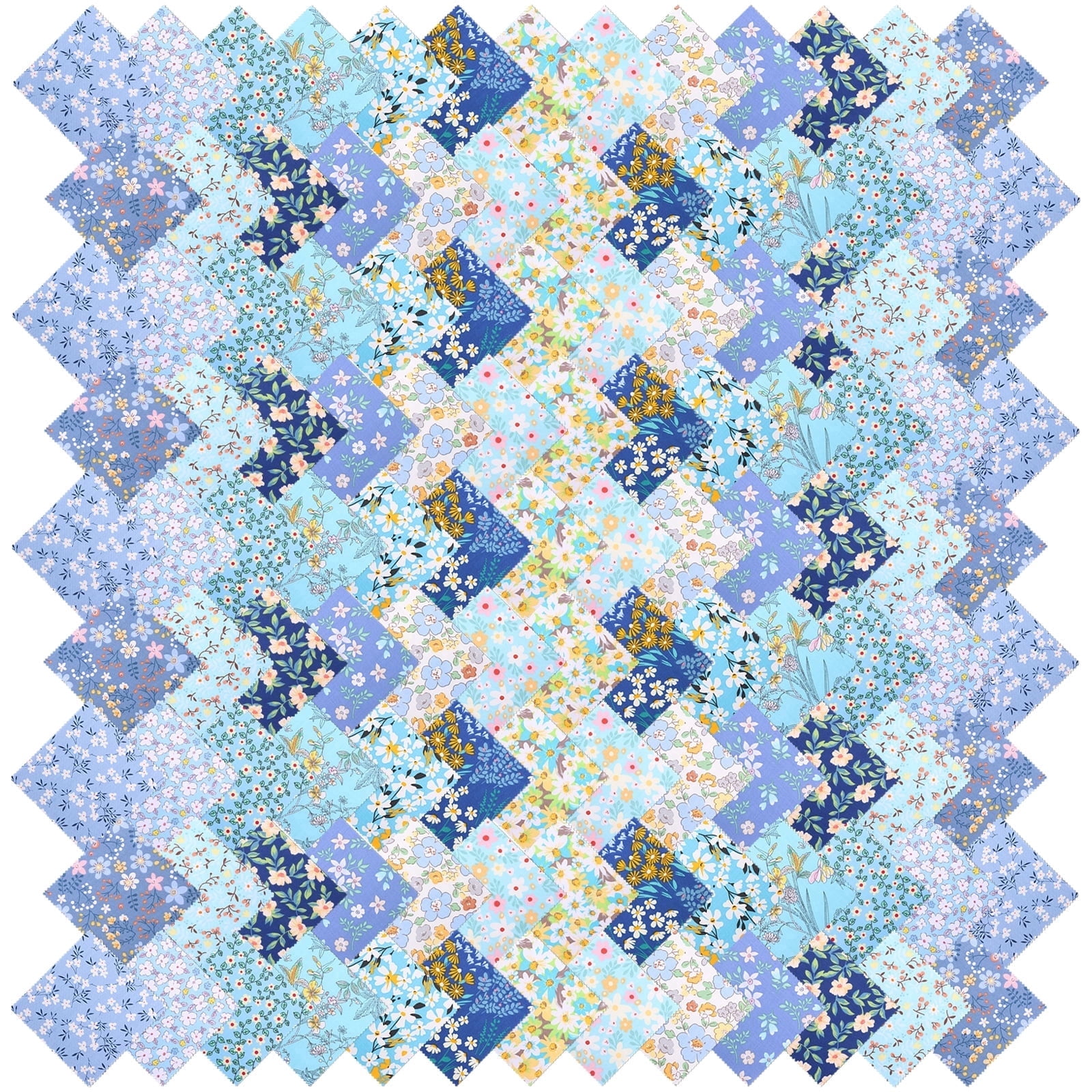 117 PCS 5.5"x 5.5" Cotton Floral Fabric Squares for Quilting Precut Patchwork Fabric Bundle Quilting Supplies for Sewing DIY and Quilting Beginner