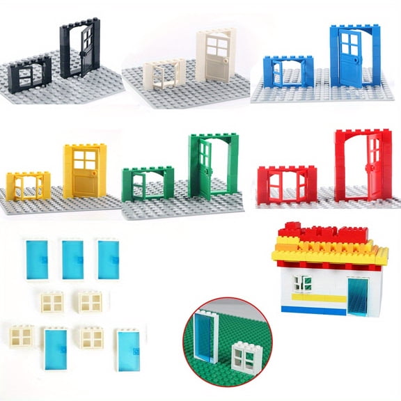 117 Pcs Door Window Brick Bulk DIY MOC House Building Blocks Bricks Toys City Architect for Children Educational Gift