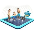 thumbnail image 1 of 117'' Splash Pad for Dogs, Non-Slip Sprinkler for Kids, Square Splash Pad for Kids Ages 4-8, Splash Pads for Toddlers 1-3, Dog Sprinkler Shallow Pool, Outdoor Water Toys for Backyard, Teal, 1 of 10