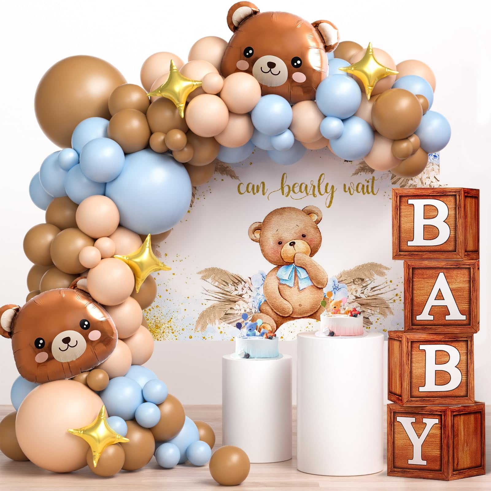117 Teddy Bear Baby SSF20 Shower Decorations for Boy Birthday Supplies ...