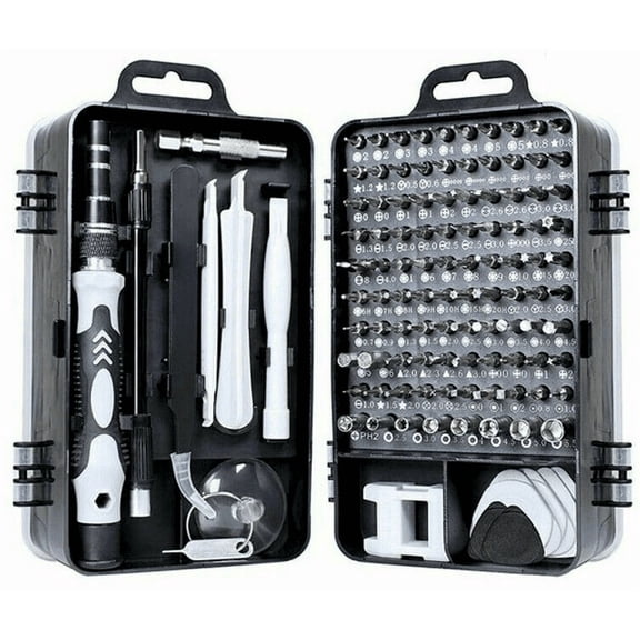 117-in-1 Magnetic Screwdriver Bit Set, Precision Repair Tool Kit with Non-Slip Handle & Case for Electronics, Watches, Small Devices