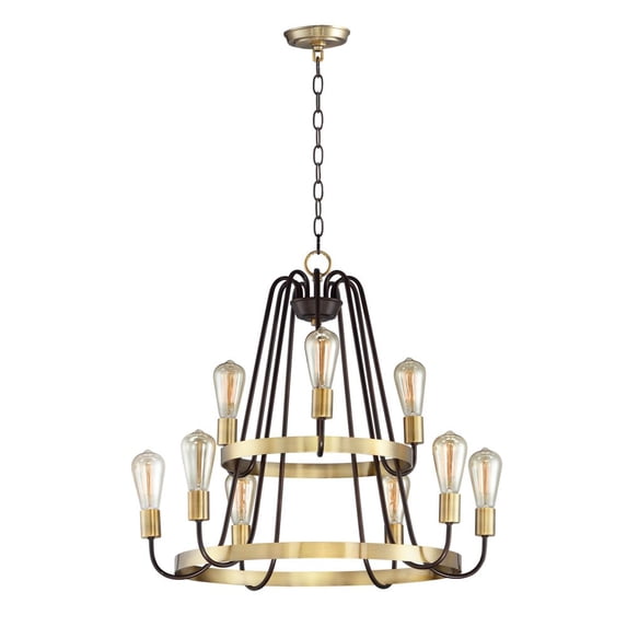 11737OIAB Haven Uplight Chandelier, Oil Rubbed Bronze / Antique Brass