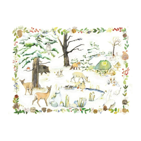 11748 - Korsch Advent - Animals Around Pond - 14.5"H x 19.75"W x .1"D