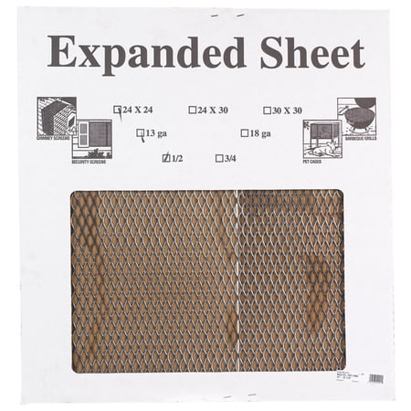 11795 Diamond Metal Sheet, 13-Gauge, 1/2 x 24 x 24-In. - Quantity 1