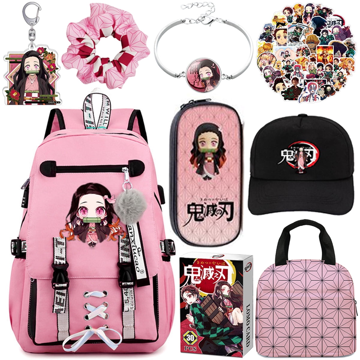 117pcs/set Rucksack Demon Slayer Nezuko School Backpacks