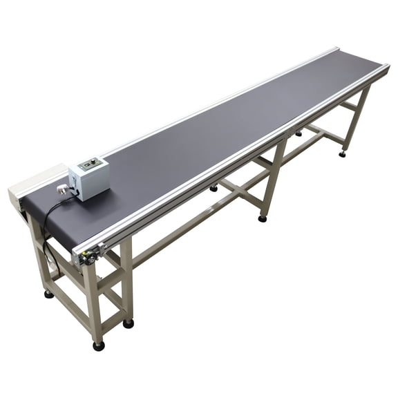 118 * 11.81 Electric PVC Belt Conveyor with Double Guardrails Industrial Adjustable Cargo Conveyer