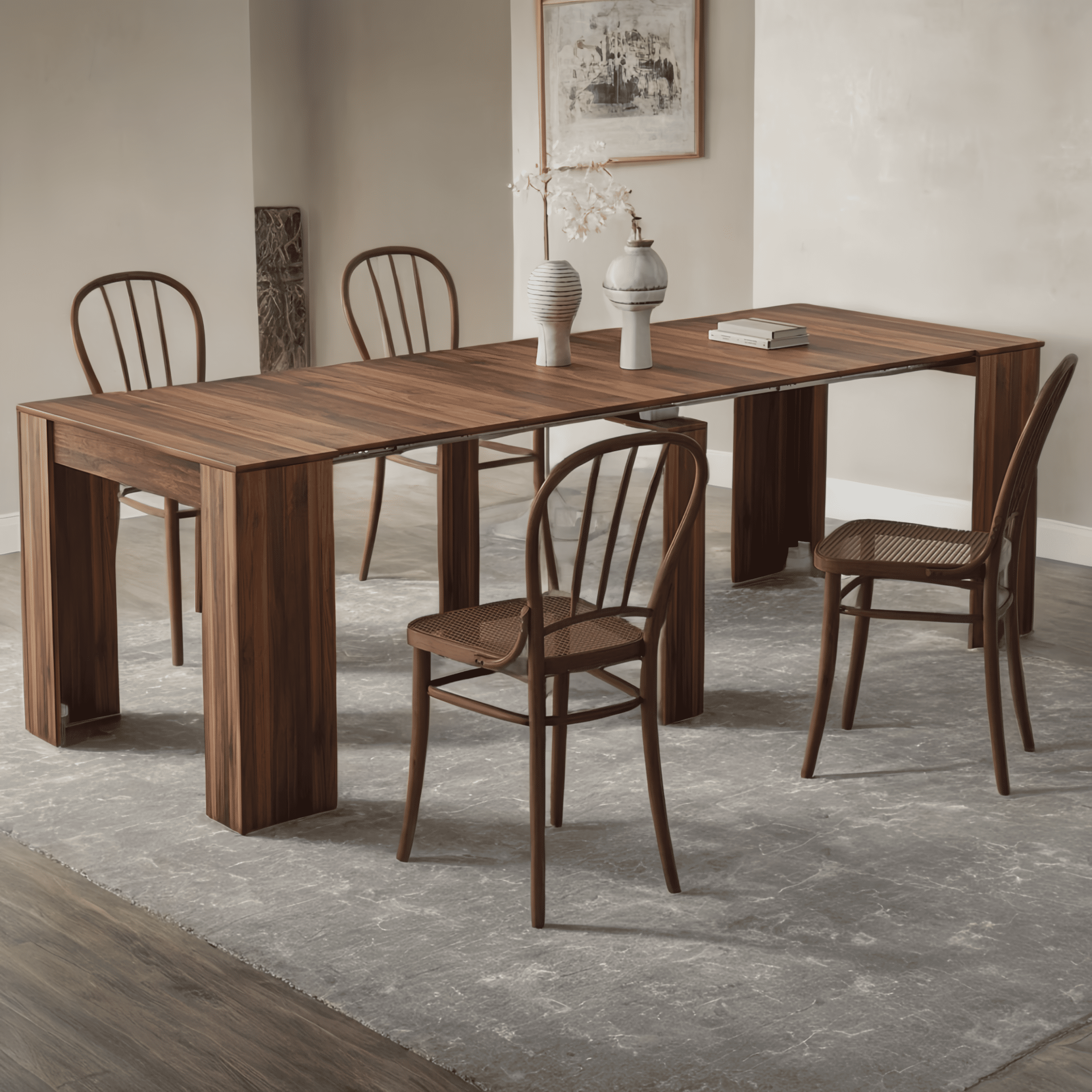 118.5in Extendable Multifunctional Space-Saving MDF & Chipboard Console ...