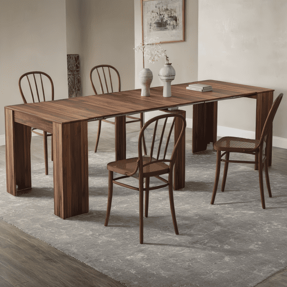 118.5in Extendable Multifunctional Space-Saving MDF & Chipboard Console Table  for Home, Office, Entryway