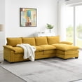 thumbnail image 1 of 118*55" Modern L Shaped Sofa Couch, Chenille Deep Seat Couches with 2 Seat Cushions, Oversized 4 Seat Sectional Sofa,  Sleeper Sofa Couch with Chaise Lounge for Living Room, Apartment, 1 of 8