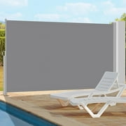 118.8" x 70.8" Retractable Side Awning, Patio Folding Privacy Awning Privacy Divider Screen, Water & UV Resistant Sun Shade Privacy Fence & Wind Screen for Garden, Terrace, Backyard, and Office