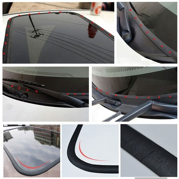 Fauful Car Sunroof Triangular Window Sealing Strips Soundproof Automotive Exterior Trim, 118"