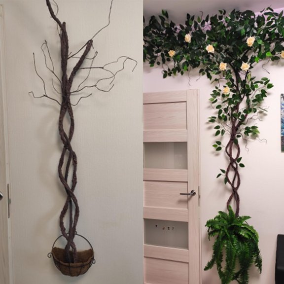 118 Inch Flexible Artificial Tree Vine Branches with Metal Wire for Indoor Outdoor Home Garden Wedding Decoration