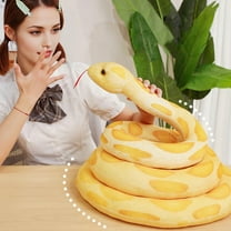 43-Inch Realistic Stuffed Snake Toy, Lifelike Fake Snake Plush for Klds & Adults, Super Long Stretchy Fabric Snake for Jungle Themed Party, Sofa Pillow & Decoration