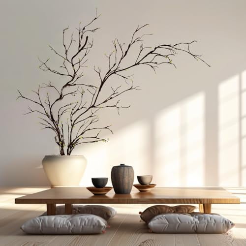 118 Inches Artificial Fake Tree Branches for Decoration, Malleable Floral Tree Branches with Sprout, Twigs Vines Ivy Rattan Grapevines Wall Fake Hanging Plants, Arch Jungle for Home Wedding