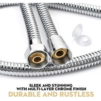 118 Inches Replacement Metal Shower Hose, Extra Long Chrome Handheld Shower Head Hose with Brass Insert and Nut, Lightweight and Flexible