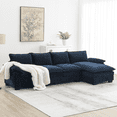 thumbnail image 1 of 118" Modern L-Shaped Modular Sectional Sofa with Reversible Chaise,5-Seat Upholstered Comfy Chenille Cloud Couch with Double Cushions and Storage Pockets for Living Room,Bedroom,Apartment,Dark Blue, 1 of 8