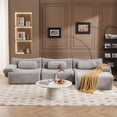 thumbnail image 1 of 118" Modular Cloud Sectional Sofa with Ottoman, Curved Modern Couch with Deep Seat, Compression Fabric Sectional Sofa for Living Room, Light Gray, 1 of 8