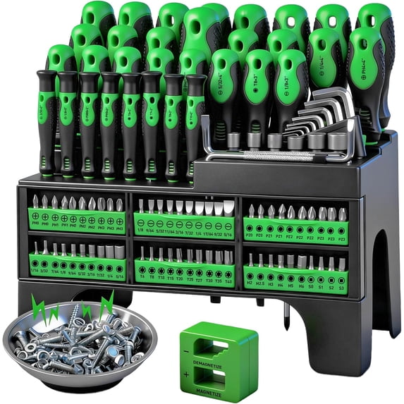 118-Piece Magnetic Screwdriver Set with Plastic Racking, Precision ...