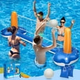 thumbnail image 1 of 118" Pool Volleyball Set – Inflatable Volleyball Court with 2 Weight Bags, Upgraded PVC Ball & Pump – Fun Pool Games for Adults & Family | Summer Party Gift for All Ages, 1 of 8