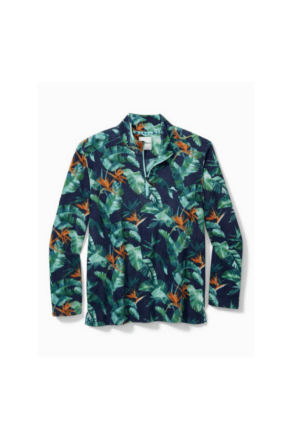 $118 Tommy Bahama Men's Cloud Peak Fronds Half-Zip Sweatshirt, Large