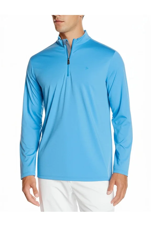 $118 Tommy Bahama Men's Kohala Peak Quarter-Zip Sweater, Horizon Blue, XL