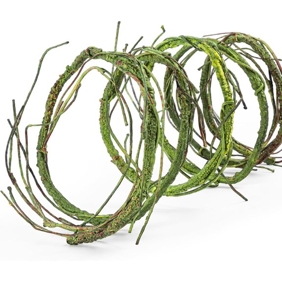118 inch Bendable Artificial Green Tree Twigs Branches, Small Size Wall Hanging Artificial Tree Branches, Fake Tree Twig Grape Vines for Fake Tree, Home Living and Outdoor Garde