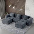 thumbnail image 1 of Modern Modular Sofa 118-inch with Cloud Velvet Fabric & Conversion Function, 1 of 8