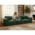 thumbnail image 1 of 118-inch modular sofa can be converted into an sofa bed Free conversion sofa set flexible configuration, soft cloud velvet fabric Three-person combination green, 1 of 4