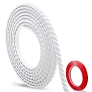 118" x 0.39" Peel and Stick Unfinished White Molding Trim with Twisted Rope Moulding, Flexible Decorative Strip, Paintable DIY for Mirror Frame, Wall, Cabinet, Door