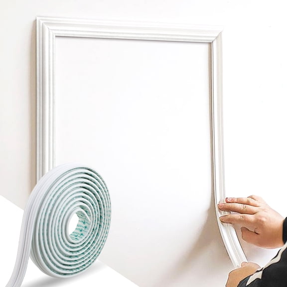 118" x 0.9" Lightweight Peel and Stick Chair Rail Molding, Flexible Accent Wall Trim for Home Decoration & Protection