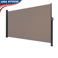 thumbnail image 1 of 118 x 71" Outdoor Aluminum Handle Pentacle Side Pull Shed Office Partition Cafe Terrace Windshield Isolation Canopy Brown, 1 of 10