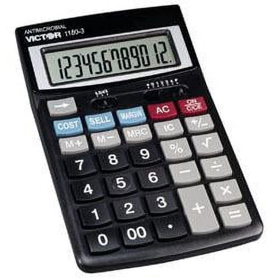 1180-3a Antimicrobial Desktop Calculator, 12-Digit Lcd | Bundle of 5 Each