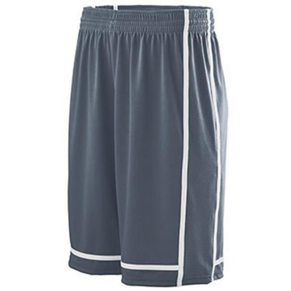 1185A Adults Winning Streak Game Short - Graphite & White, Medium