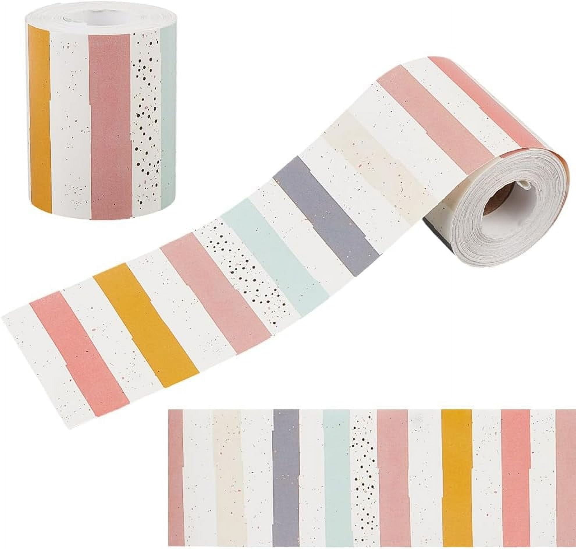 118FT Bulletin Board Borders 3 inch Rainbow Straight Rolled Border Trim ...