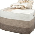 thumbnail image 1 of 118L Extra Large Blanket Basket, Rectangle Woven Cotton Rope Storage Basket,Used for storing Dirty Clothes, Stuffed Animal Toy Storage for Living Room,Kids Room,25" x 17" x 16", Gradient Brown, 1 of 14