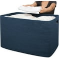 thumbnail image 1 of 118L XXXLarge Cotton Rope Storage Basket, Oversized Blanket Basket, Used for Organizing Dirty Clothes in Living Room, Bedroom, Nursery, Dog Toy Storage Bins, 25" x 17" x 16",Blue, 1 of 14