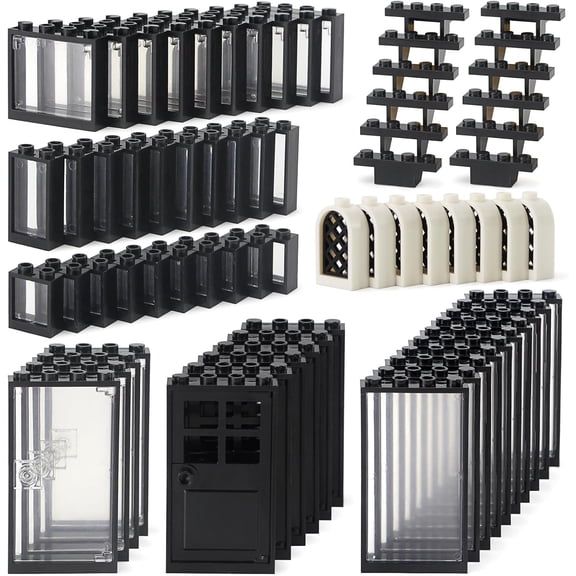 118PCS Window and Door Building Blocks Set House Kit Brick Pieces Bulk