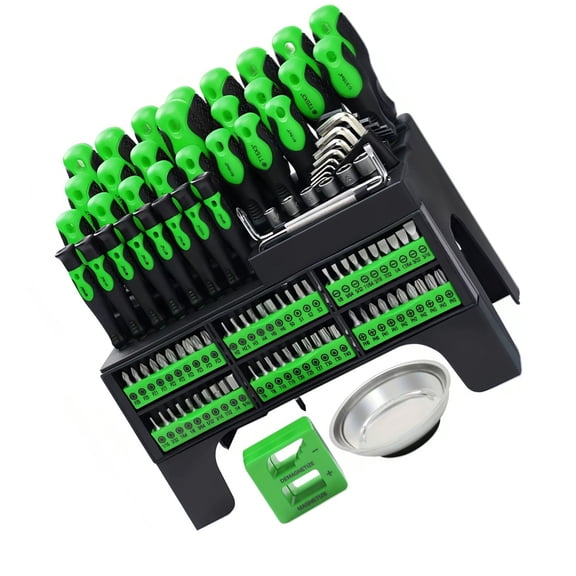 118Pcs Screwdriver Set with Heavy Duty Steel Construction Ergonomic Grip and Storage Box for Efficient Repairs
