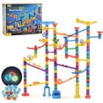 118pcs Glowing Marble Run, Marble Race Track Building Block & Marble
