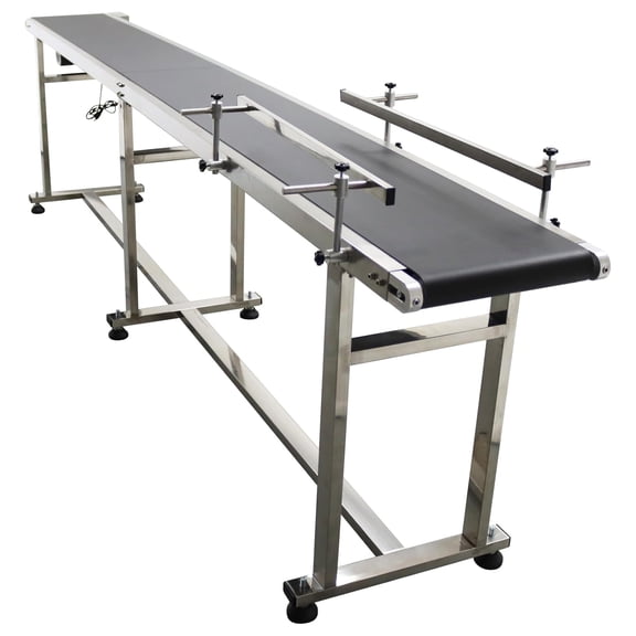 118x7.8 Inch Conveyor PVC Belt Conveyor Double Guardrail Conveyor 110V Adjustable Speed