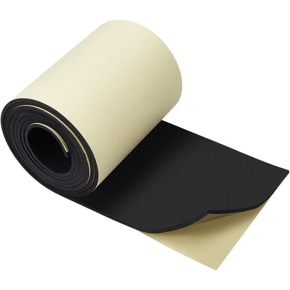 118x8 Inch Black Self Adhesive EVA Foam Roll 5mm Thick Waterproof Foam Rubber Sheet for Furniture Protecting Gap Filling Costumes and Other Craft Project