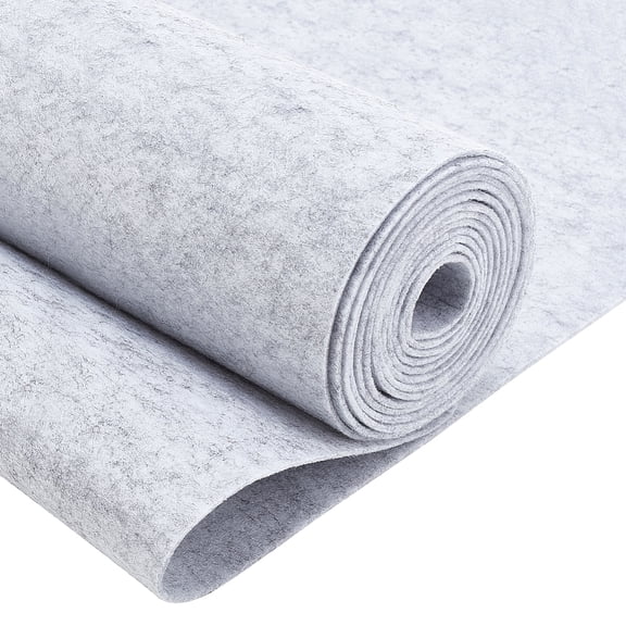 118x9.8 Inch Felt Fabric Roll Craft Felt Cloth 2mm Thick Single Face Light Grey Non-Woven Polyester Craft Fabric for DIY