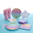 thumbnail image 1 of 119 Pc. Pastel Checkered Party Tableware Decorating Kit for 8 Guests, 1 of 1