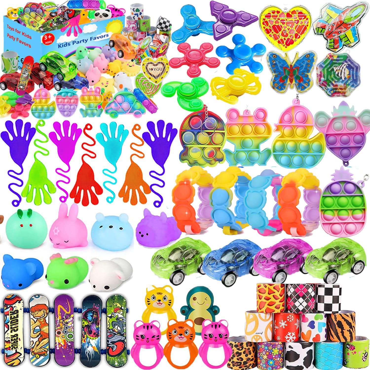 224 Pcs Party Favor Variety Pack For Kids - Includes Fidget Toys, Pop Its, STEM Puzzles & Goody Bag Fillers